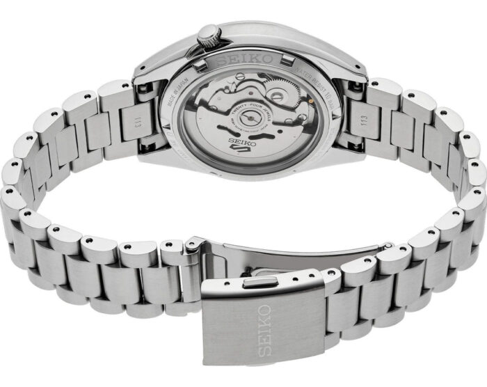 Seiko 5 Sports Automatic Green Dial Silver Steel Strap Watch for Men - SRPL57K1 - Image 10